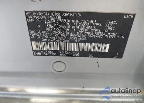 2006 Toyota Rav4 Sport from USA, damaged, VIN JTMBD32V366010048